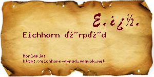 Eichhorn Árpád névjegykártya